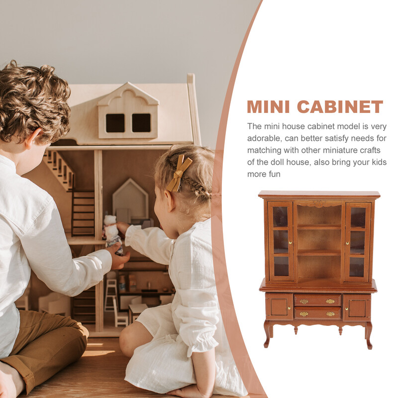 1:12 Miniatúrny nábytok do domčeka pre bábiky Model Ozdoby Drevené remeslá Scéna Skrinka Kuchynské miniatúry Mierka