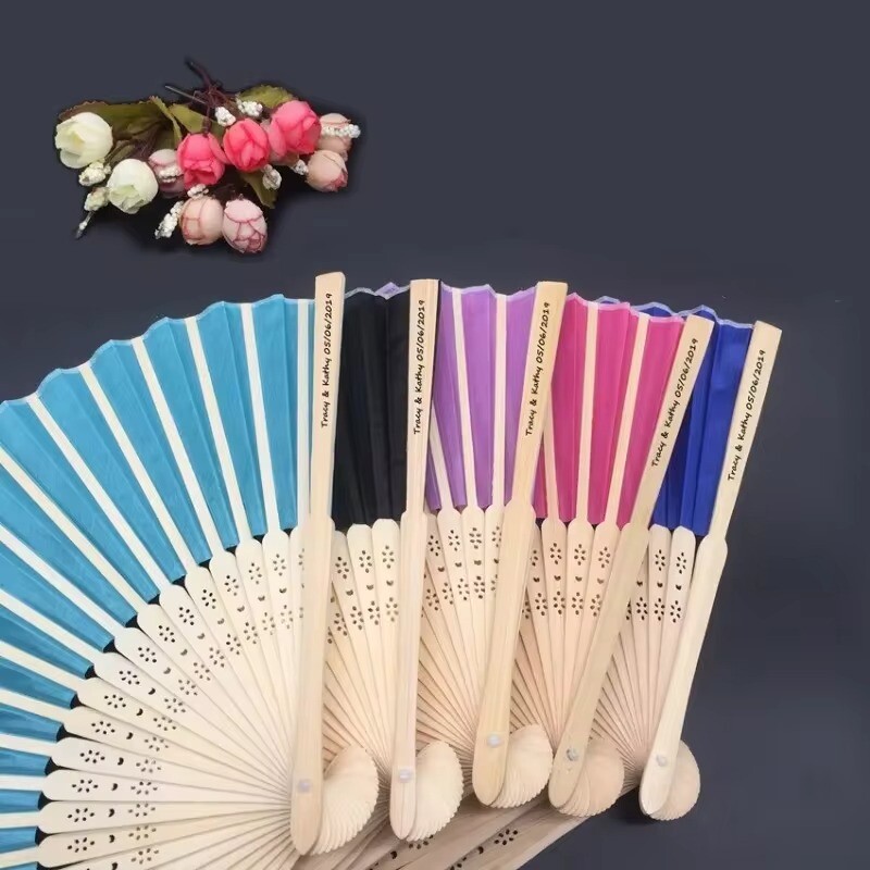 30 vnt./stal. Speciali ventiliatorių dėžutė moterims gerbėjoms Bowknot dovanų dėžutės ventiliatorius, sulankstomas ventiliatorius, pakavimas šilko ventiliatorius ir dėžutės rinkinys vestuvėms