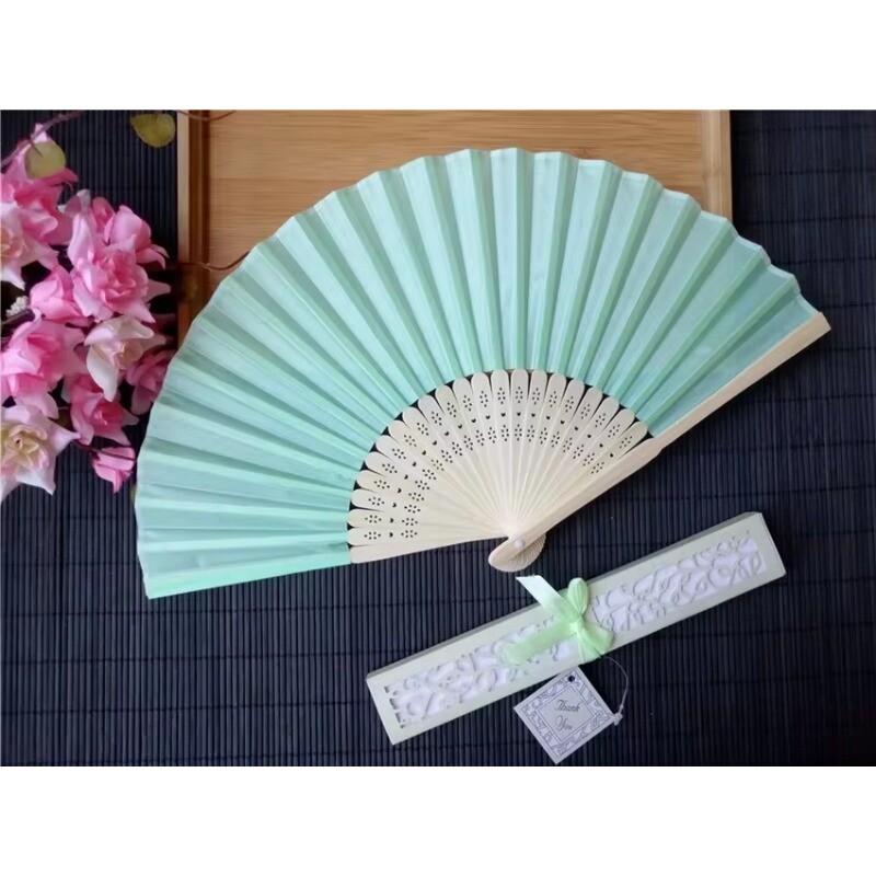 30 vnt./stal. Speciali ventiliatorių dėžutė moterims gerbėjoms Bowknot dovanų dėžutės ventiliatorius, sulankstomas ventiliatorius, pakavimas šilko ventiliatorius ir dėžutės rinkinys vestuvėms