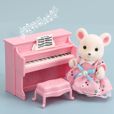 1:12 Lėlių namelis Koala Miniatiūriniai baldai Simuliacija Muzika Elektrinis fortepijonas Dekoracija Mikromodelis Mergaitės žaidimų namelis gimtadienio dovanos žaislas