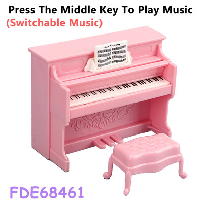 1:12 Lėlių namelis Koala Miniatiūriniai baldai Simuliacija Muzika Elektrinis fortepijonas Dekoracija Mikromodelis Mergaitės žaidimų namelis gimtadienio dovanos žaislas