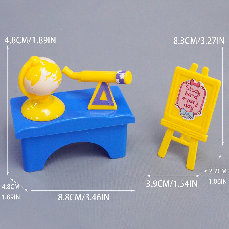 Forest Family 1/12 Pódium Gyerekjátékok Lányoknak Tábla Miniatűr asztalok és székek Tanterem Játékok Szobabútor Hobbik