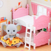 Nový miniatúrny spálňový nábytok Koala, ozdoba, mini dvojposteľ, domček na bábiky, 1/12, doplnky do izby, hrací domček pre dievča, darček k narodeninám