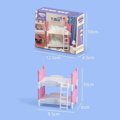 Nový miniatúrny spálňový nábytok Koala, ozdoba, mini dvojposteľ, domček na bábiky, 1/12, doplnky do izby, hrací domček pre dievča, darček k narodeninám