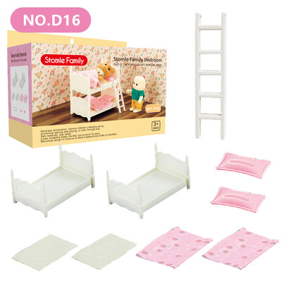 Nový miniatúrny spálňový nábytok Koala, ozdoba, mini dvojposteľ, domček na bábiky, 1/12, doplnky do izby, hrací domček pre dievča, darček k narodeninám