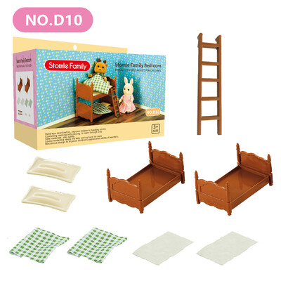 Nový miniatúrny spálňový nábytok Koala, ozdoba, mini dvojposteľ, domček na bábiky, 1/12, doplnky do izby, hrací domček pre dievča, darček k narodeninám