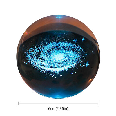 Krištáľová guľa LED nočné svetlo Galaxy 3D planéta Mesiac lampa spálňa bytové dekorácie pre deti párty deti narodeniny vianočné darčeky