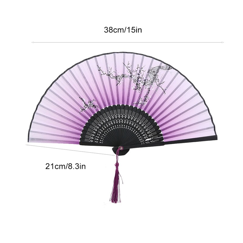 Összecsukható kézlegyező esküvői parti Ajándék tánckellékek Otthoni irodai dekoráció (lila)