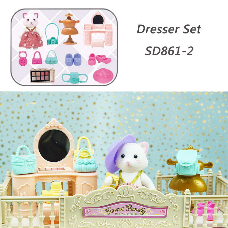 Miniatura 1/12 Animal de pădure Familie cameră de dormit Comodă Jucărie de simulare pentru copii Haine de iepure 9 Stiluri Fete Joacă de prefă