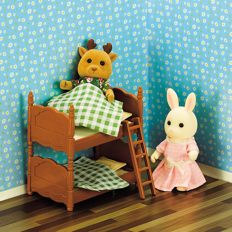 Lėlių namelio priedai Miško šeimos miniatiūriniai reikmenys Retro princesės miegamojo dviaukštės lovos miniatiūros 2022 m. Nauji lėlių namelio baldai