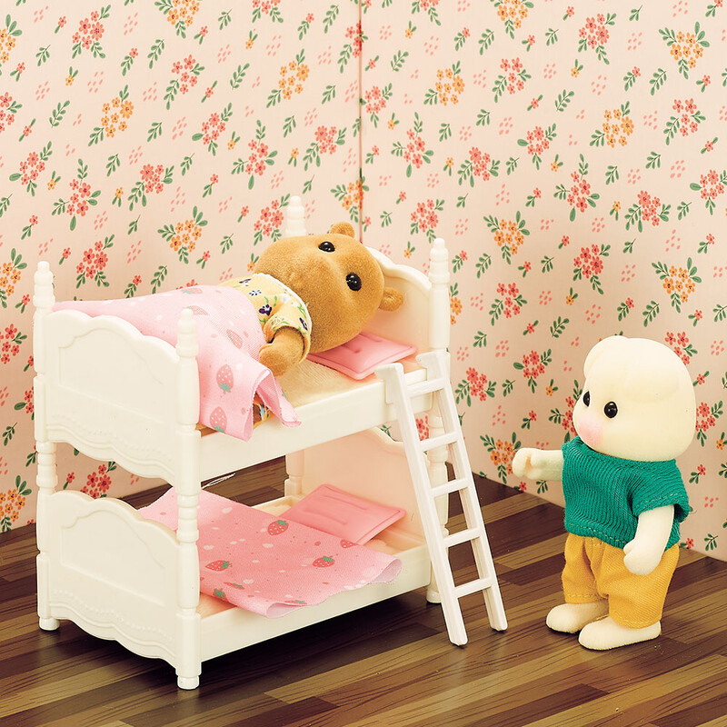 Lėlių namelio priedai Miško šeimos miniatiūriniai reikmenys Retro princesės miegamojo dviaukštės lovos miniatiūros 2022 m. Nauji lėlių namelio baldai