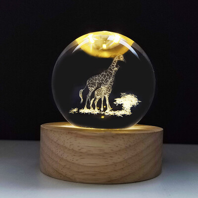 Flamingo üvegkristálygömb napelemes rendszer Bolas De Nieve Cristal tömörfa alaplap asztali dekoráció hógömb Decoração Para Quarto