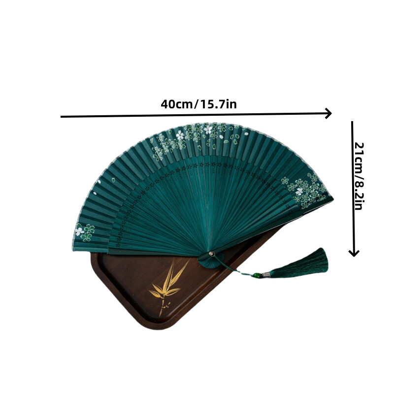 Retro šilko sulankstomas ventiliatorius moterims Kinų japonų stiliaus menas amatai Dovanos šokiai Rankų ventiliatorius Bambuko kambario dekoras Mediena Vasarinis aušinimo ventiliatorius