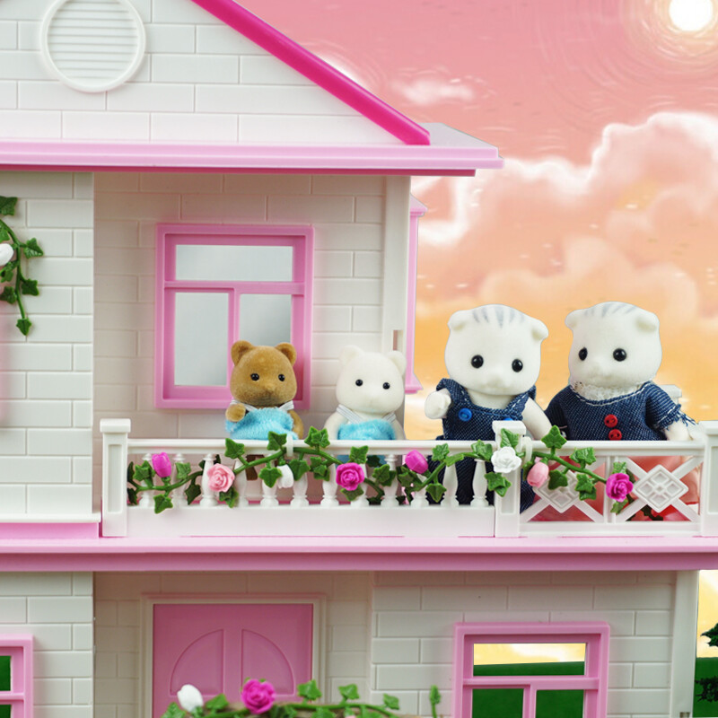 1:12 Lesné zvieratá Rodinná miniatúrna súprava nábytku Dekorácie pre domčeky pre bábiky Králik Panda Veverička Medveď Vytlačené hračky pre dievčatá