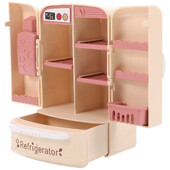 Frigider Ușă dublă Miniaturi Frigider Jucărie 1/12 Casă de păpuși Mobilier Cameră Lucruri Bej Copil