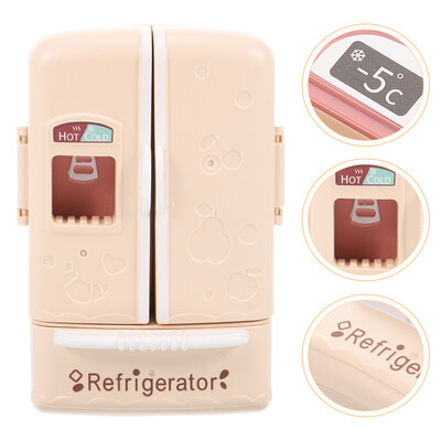 Frigider Ușă dublă Miniaturi Frigider Jucărie 1/12 Casă de păpuși Mobilier Cameră Lucruri Bej Copil