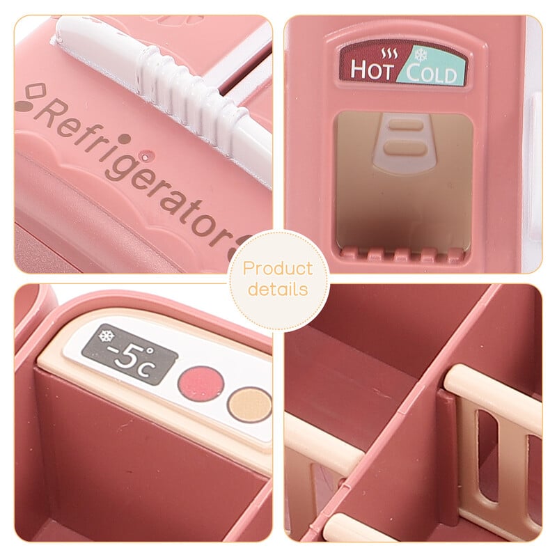 Frigider Ușă dublă Miniaturi Frigider Jucărie 1/12 Casă de păpuși Mobilier Cameră Lucruri Bej Copil