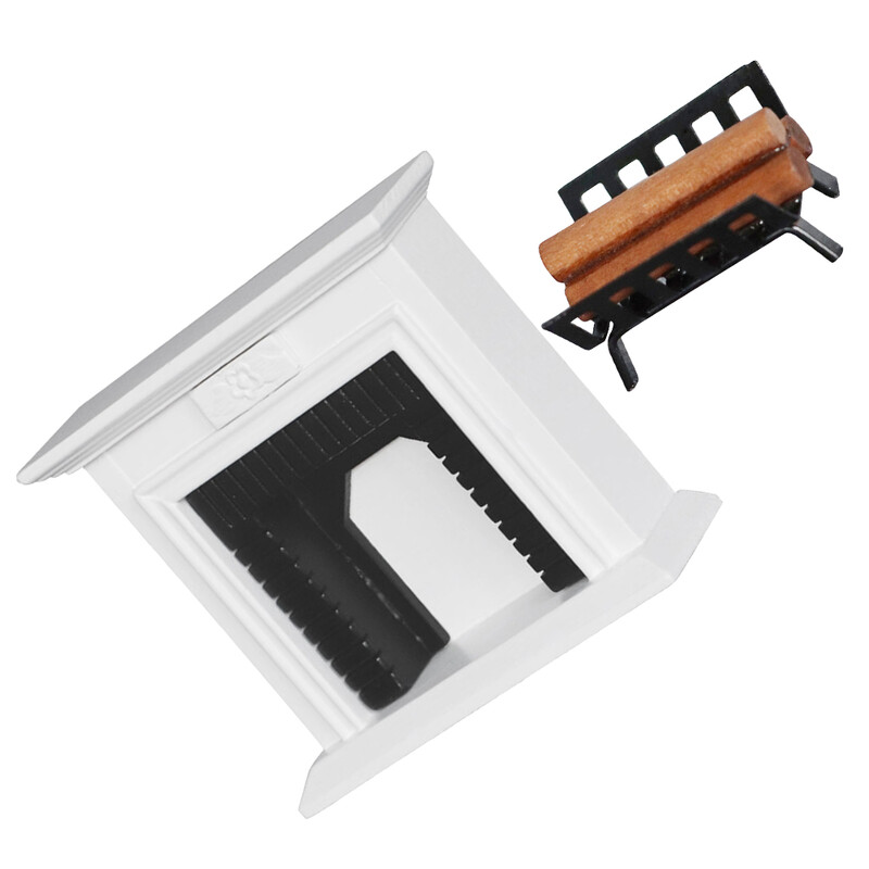 Játékbútor modell Mini kandalló tűzifa gyerek egyszerű 1:12 háztartási dísz, fa szoba dekoráció miniatűr mikro jelenet