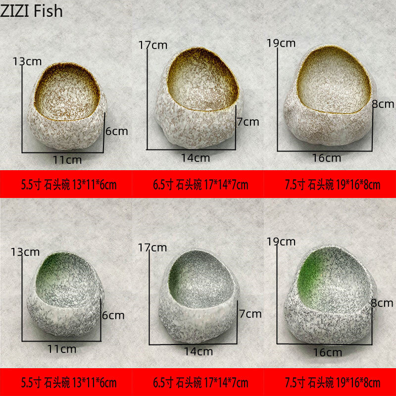 Japoniškas kūrybingas akmens dubuo Keraminiai stalo reikmenys Restoranas Sashimi Sushi lėkštė Maisto dekoravimas Desertinis dubuo namų virtuvės dubuo
