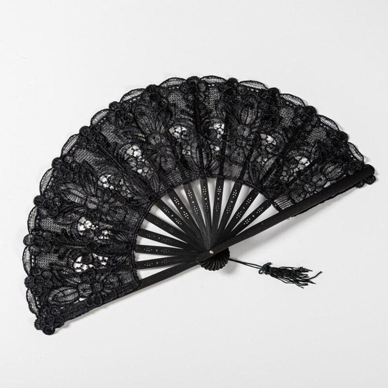 Nešiojamas sulankstomas vėduoklė Vintažinis nėrinių sulankstomas ventiliatorius su tuščiaviduriais šonkauliais Europos šokių vakarėlio nuotraukų rekvizitai moterims