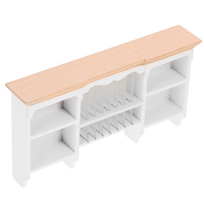 Dulap de perete în miniatură Suport pentru casă Dulap decorativ mic 1:12 Accesorii pentru bucătărie Mobilier alb din lemn