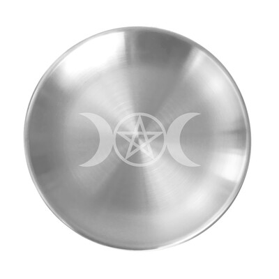 Wicca pentagram oltárna sviečka kadidlo astrológia mesiac hviezdna fáza strieborný držiak Metatron svietnik pentagram tanier šperky miska