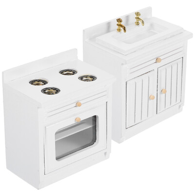 Mini konyhai kiegészítők Babaház tartozék 1:12 Bútor Berendezés Miniatűr tűzhely Mosdótálca