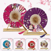 Nový japonský štýl Sakura kvet vreckový skladací ručný ventilátor okrúhly kruh svadobná párty dekorácia darček bambusový ventilátor veterný mlyn domáca dekorácia
