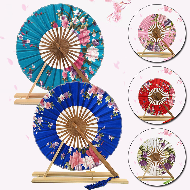 Nový japonský štýl Sakura kvet vreckový skladací ručný ventilátor okrúhly kruh svadobná párty dekorácia darček bambusový ventilátor veterný mlyn domáca dekorácia