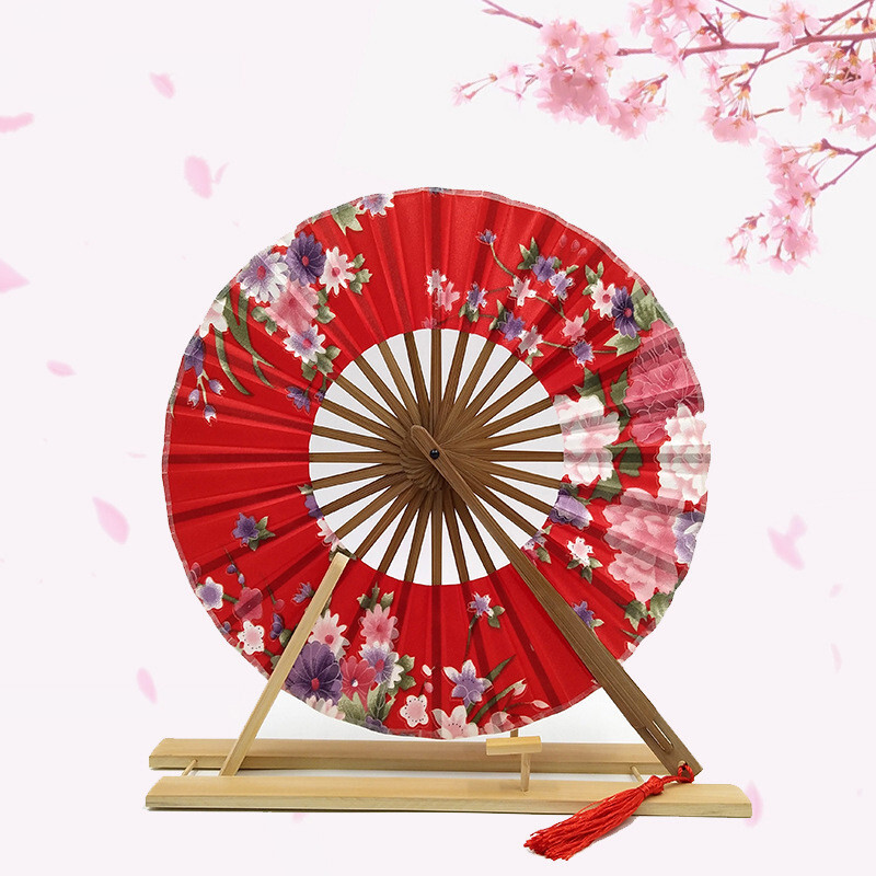 Nový japonský štýl Sakura kvet vreckový skladací ručný ventilátor okrúhly kruh svadobná párty dekorácia darček bambusový ventilátor veterný mlyn domáca dekorácia