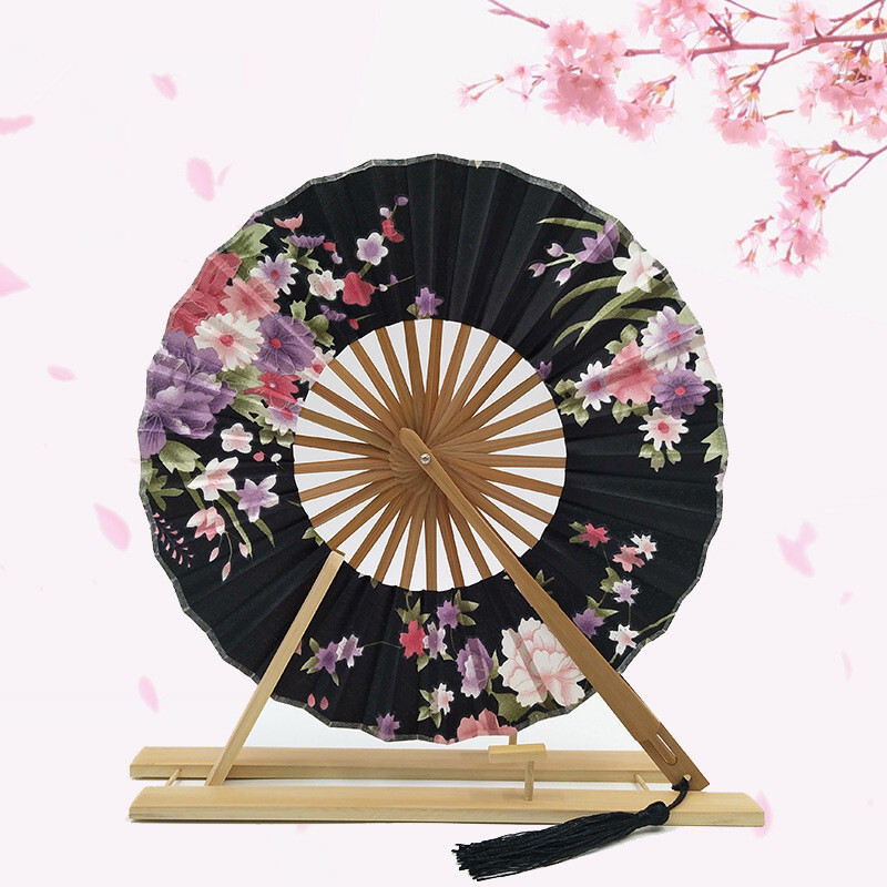 Nový japonský štýl Sakura kvet vreckový skladací ručný ventilátor okrúhly kruh svadobná párty dekorácia darček bambusový ventilátor veterný mlyn domáca dekorácia