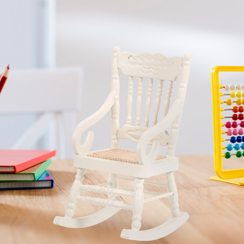 Miniatúrna dekorácia 1/12 Hojdacie kreslo Výplň Nábytok Príslušenstvo Drevený bambusový domček pre bábiky Interiérový dizajn