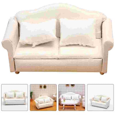 Babaház kanapé miniatűr kanapé modell babák 1 12 méretarányú bútor dekoráció figura tartozék szobor mikro jelenet