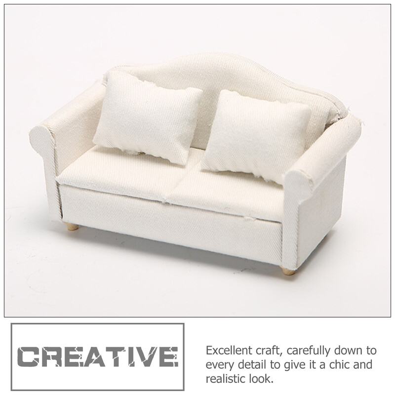 Babaház kanapé miniatűr kanapé modell babák 1 12 méretarányú bútor dekoráció figura tartozék szobor mikro jelenet