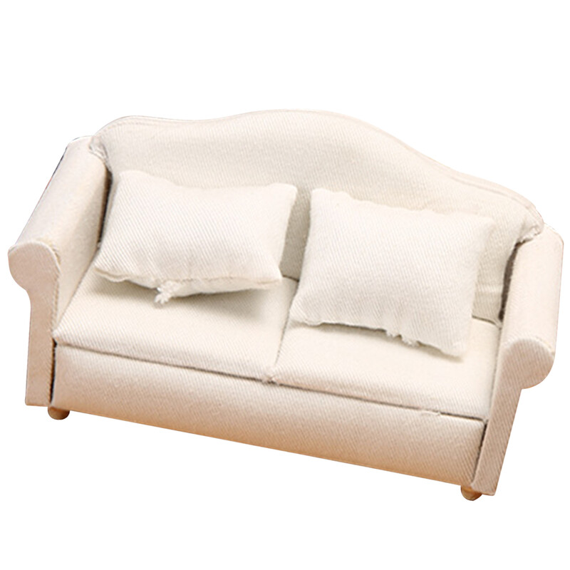 Babaház kanapé miniatűr kanapé modell babák 1 12 méretarányú bútor dekoráció figura tartozék szobor mikro jelenet