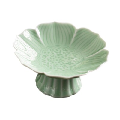 Porcelántalpú tál desszert bemutató állvány asztali dekoráció Többfunkciós uzsonnás tányér dekoratív tál lótusz parasztházra formázott