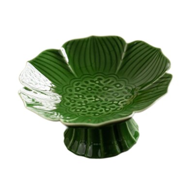 Porcelántalpú tál desszert bemutató állvány asztali dekoráció Többfunkciós uzsonnás tányér dekoratív tál lótusz parasztházra formázott