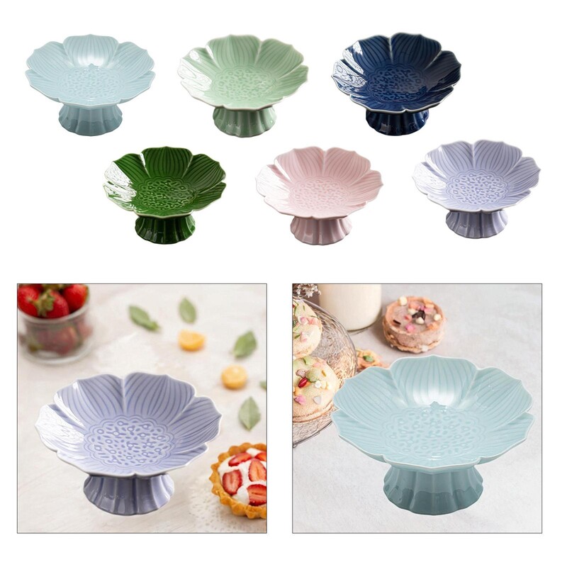 Porcelántalpú tál desszert bemutató állvány asztali dekoráció Többfunkciós uzsonnás tányér dekoratív tál lótusz parasztházra formázott