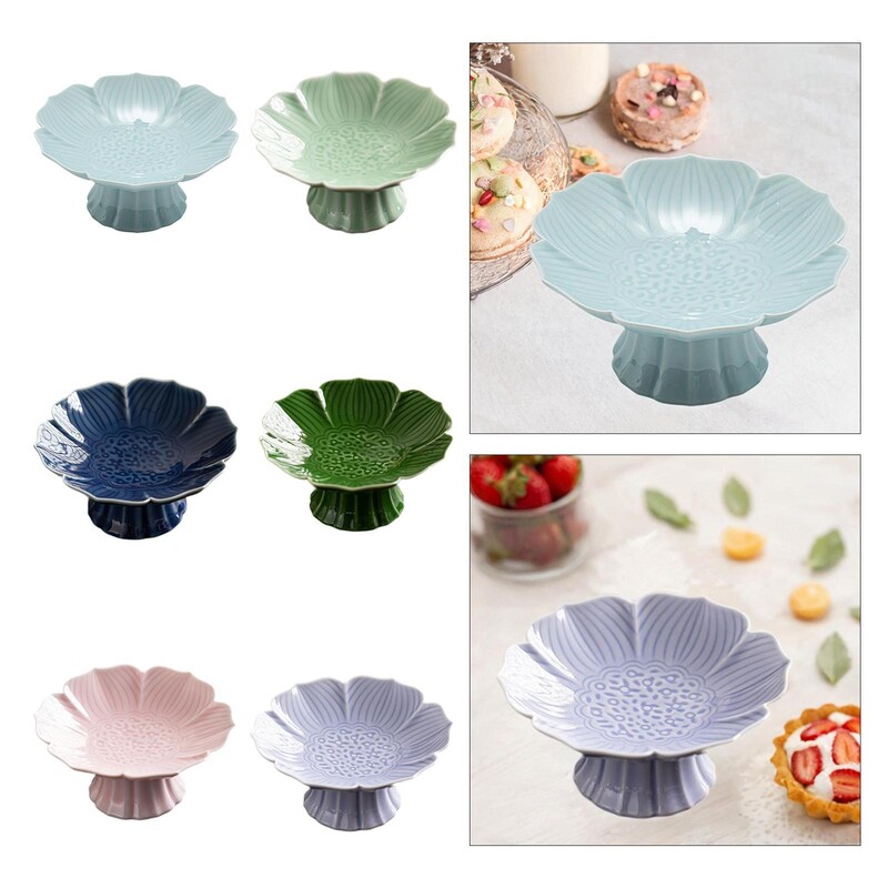 Porcelántalpú tál desszert bemutató állvány asztali dekoráció Többfunkciós uzsonnás tányér dekoratív tál lótusz parasztházra formázott