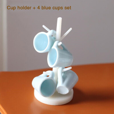 Babák Miniatűr kiegészítők Mini teáscsésze készlet állványos pohártartó Modell Pretend Play Konyhabútor Barbie Ob11 Dollhouse Deco számára