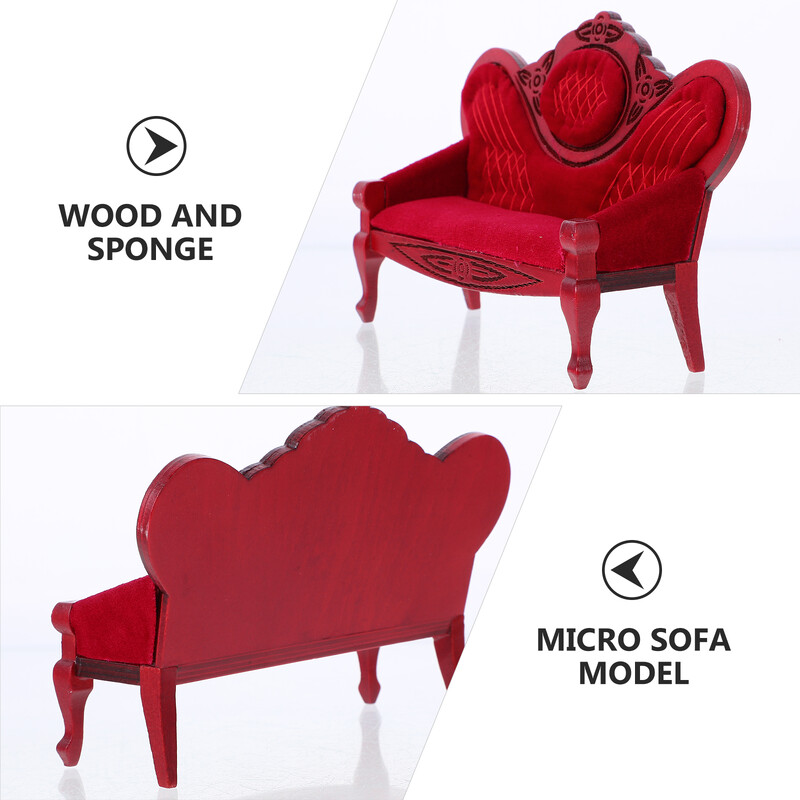 Malý domček, mini domček pre bábiky, retro nábytok, vyrezávaná pohovka, miniatúrny model (farebný), drobné doplnky 1 12, viktoriánska špongia