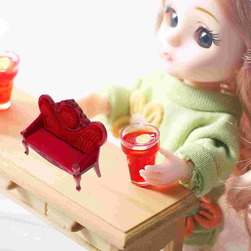 Malý domček, mini domček pre bábiky, retro nábytok, vyrezávaná pohovka, miniatúrny model (farebný), drobné doplnky 1 12, viktoriánska špongia