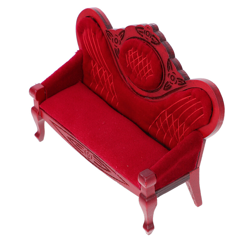 Malý domček, mini domček pre bábiky, retro nábytok, vyrezávaná pohovka, miniatúrny model (farebný), drobné doplnky 1 12, viktoriánska špongia
