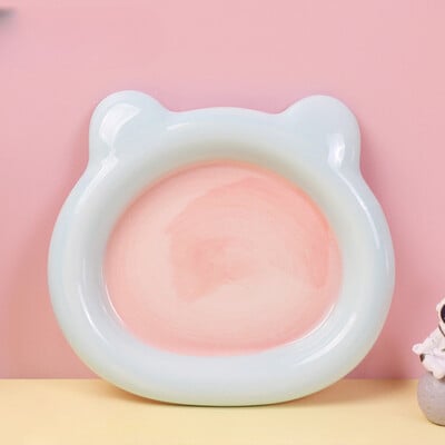 Desszert magas szépségű tányér otthoni asztali légkör dekoráció színes tál körömdíszítő tál macskatál kerámia gabonatál