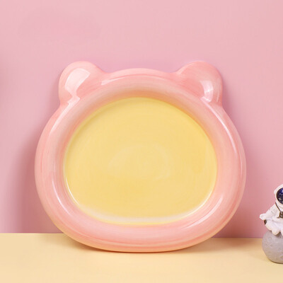 Desszert magas szépségű tányér otthoni asztali légkör dekoráció színes tál körömdíszítő tál macskatál kerámia gabonatál