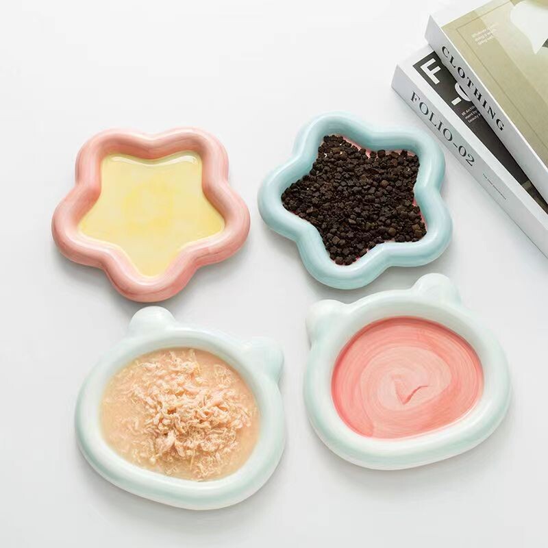 Desszert magas szépségű tányér otthoni asztali légkör dekoráció színes tál körömdíszítő tál macskatál kerámia gabonatál