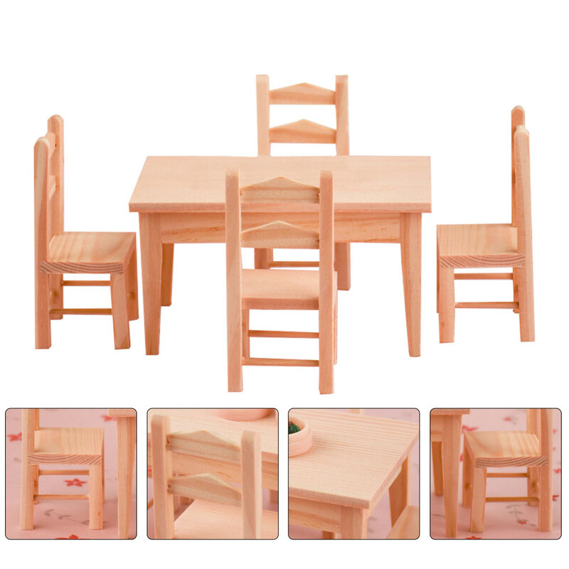 Sada mini stolov a stoličiek 1/12, nábytok do domčeka pre bábiky, obývačka, detský nábytok, miniatúrne modely scén