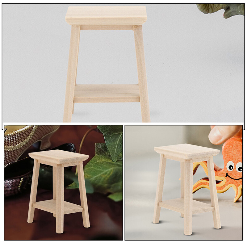 2 ks domček pre bábiky stoličky 1:12 miniatúrne barové stoličky drevený okrúhly nábytok