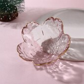 Mici flori de cireș Vasă de sticlă cu incrustație de aur Farfurii de specialitate Sala de fructe Veselă de masă Bol cu sos Articole de bucătărie Farfurie de condimente