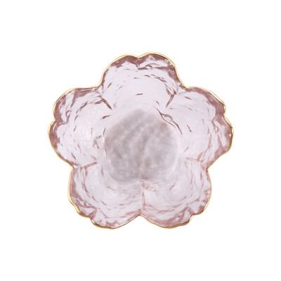 Mici flori de cireș Vasă de sticlă cu incrustație de aur Farfurii de specialitate Sala de fructe Veselă de masă Bol cu sos Articole de bucătărie Farfurie de condimente